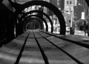 View of city from bench